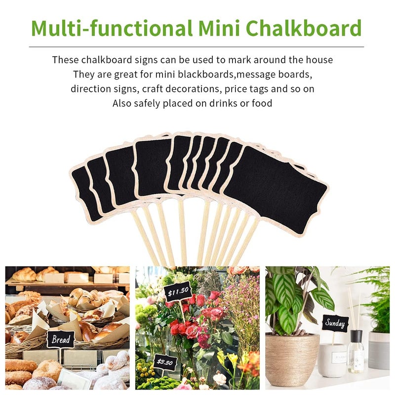 KINGLAKE 20 Pcs Wood Chalkboard Plant Tag, Wooden Stakes Plant Labels Blackboard Garden Tags - Image 4